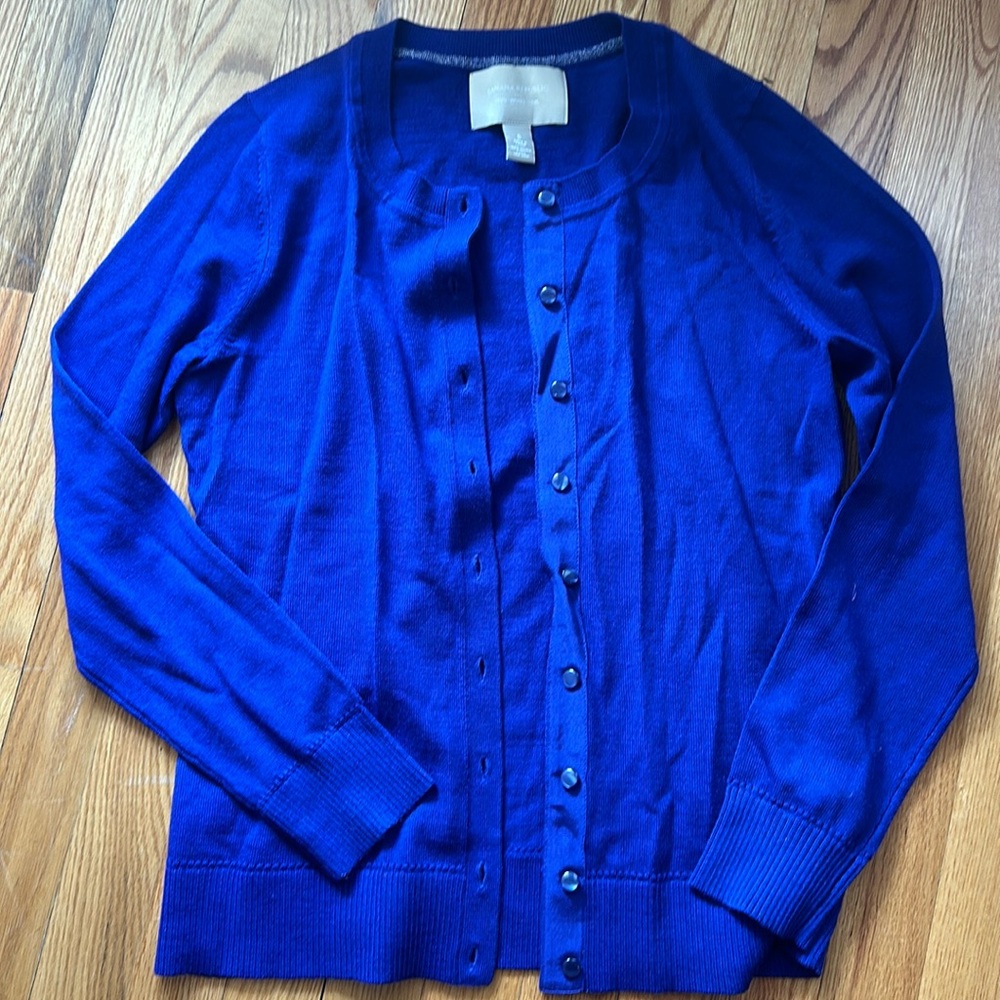 Blue wool cardigan